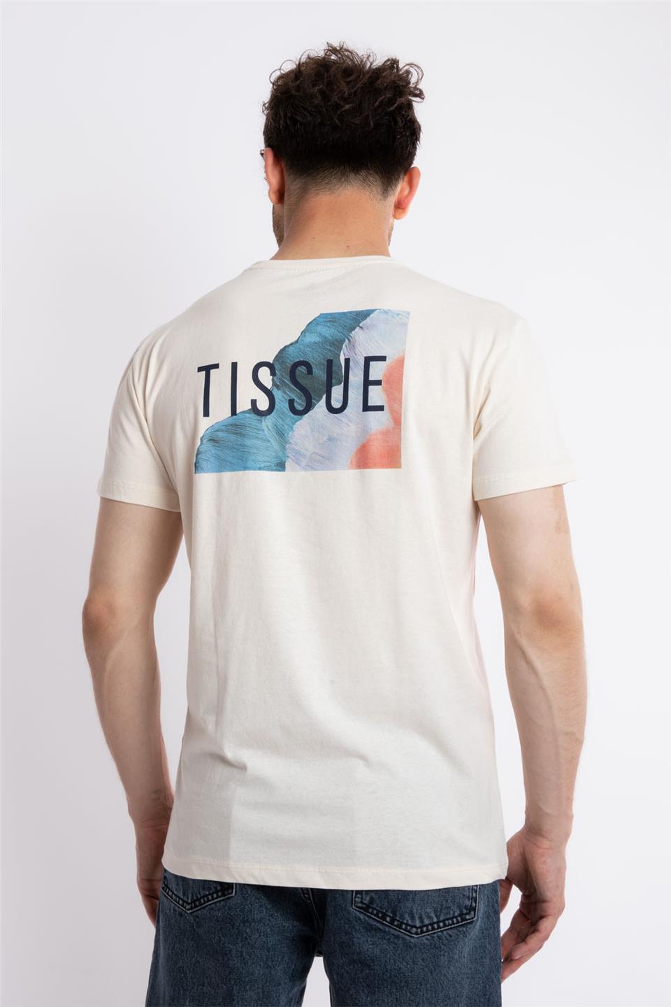 ADAM BOXES Baskılı O-Yaka T-shirt Tissue - Ham Pamuk (Renkli Baskı)