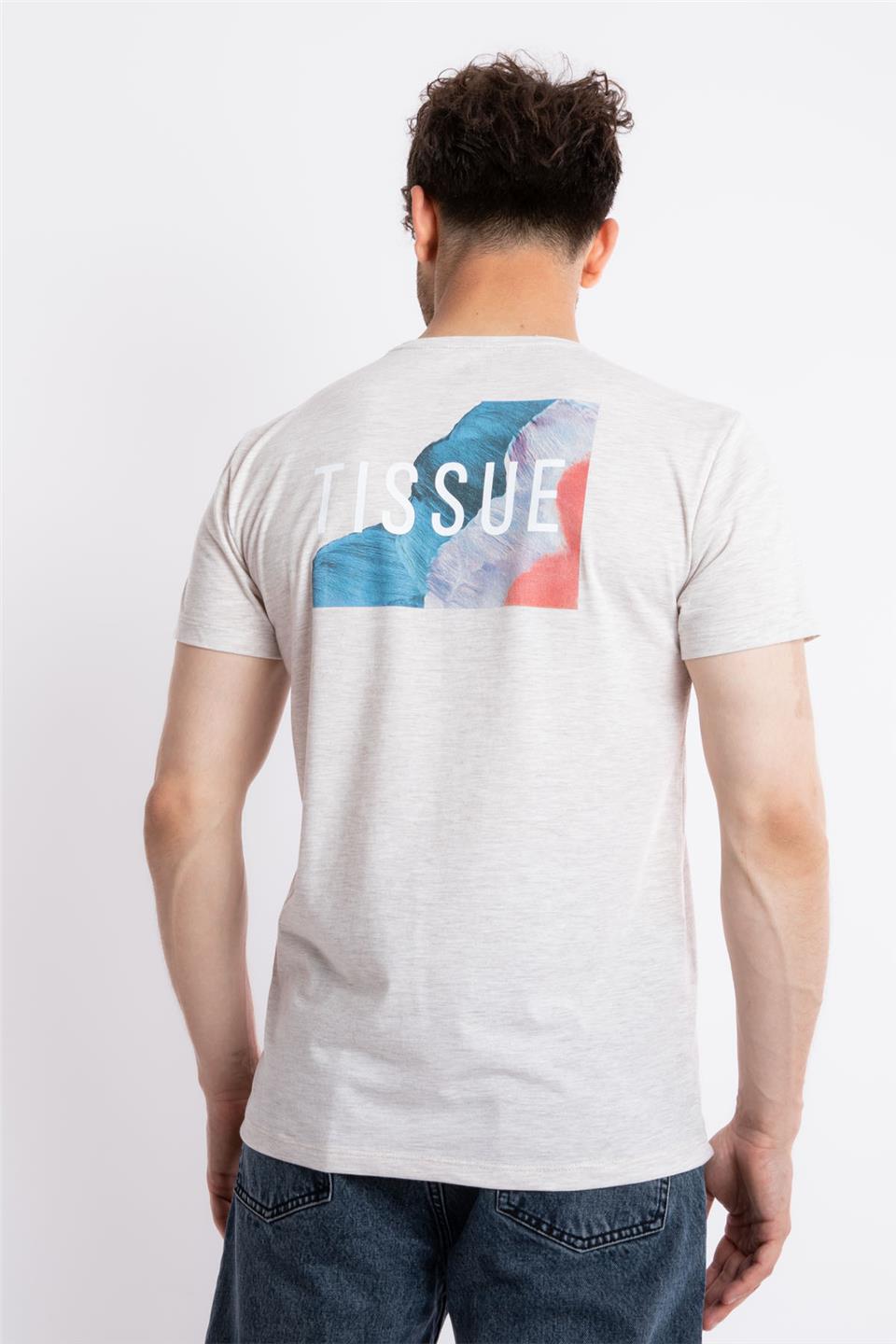 ADAM BOXES Baskılı O-Yaka T-shirt Tissue - Kahve Melanj