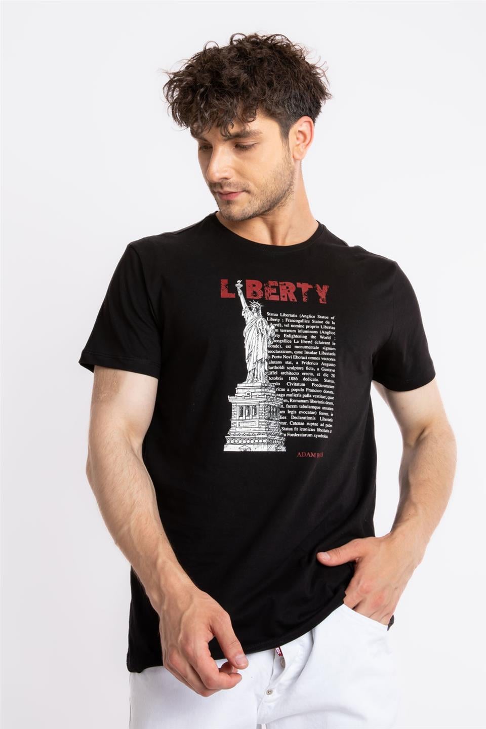 ADAM BOXES Baskılı O-Yaka T-shirt Libestatuas - Siyah