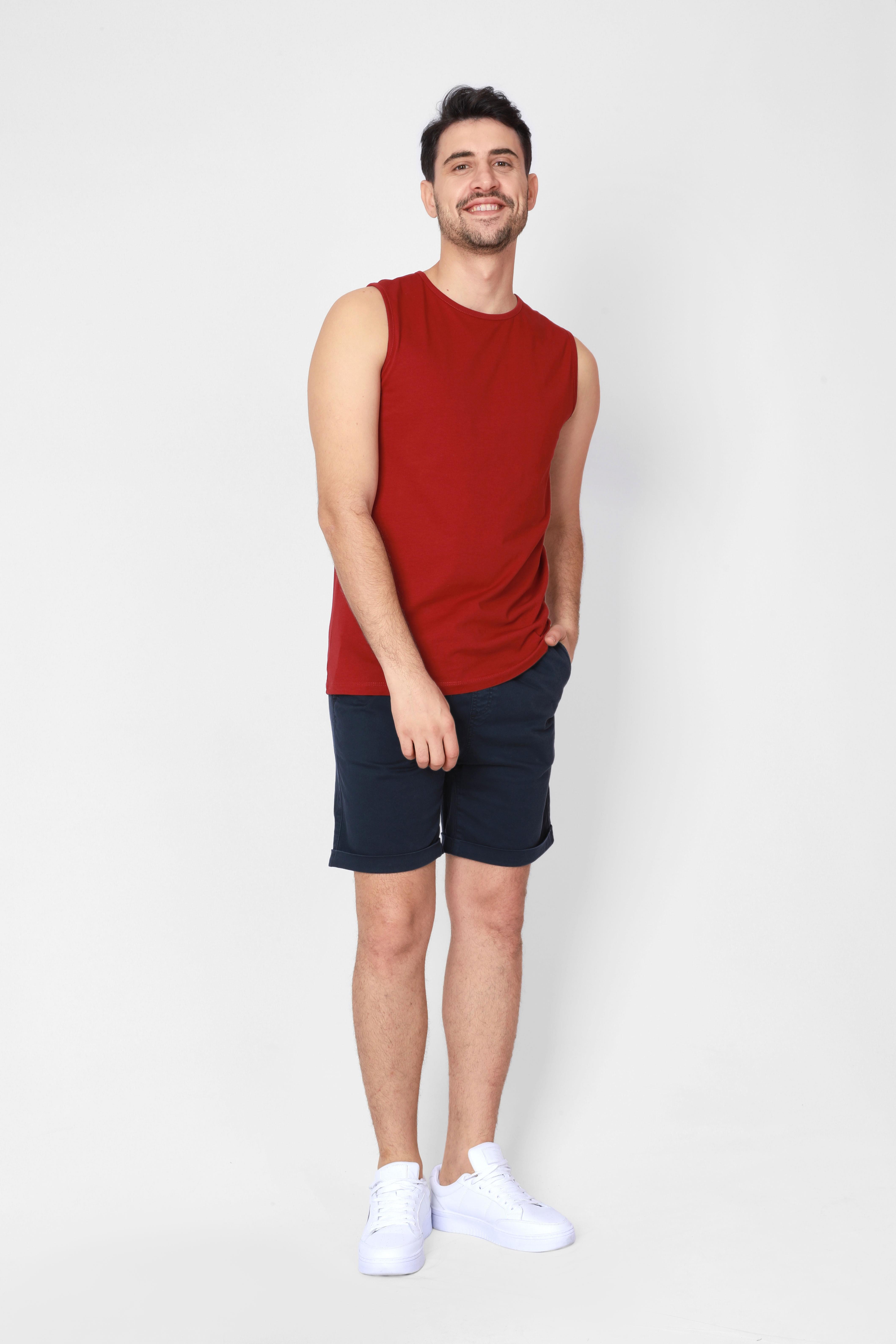 ADAM BOXES O-Yaka Kolsuz T-shirt Cuerposino - Bordo