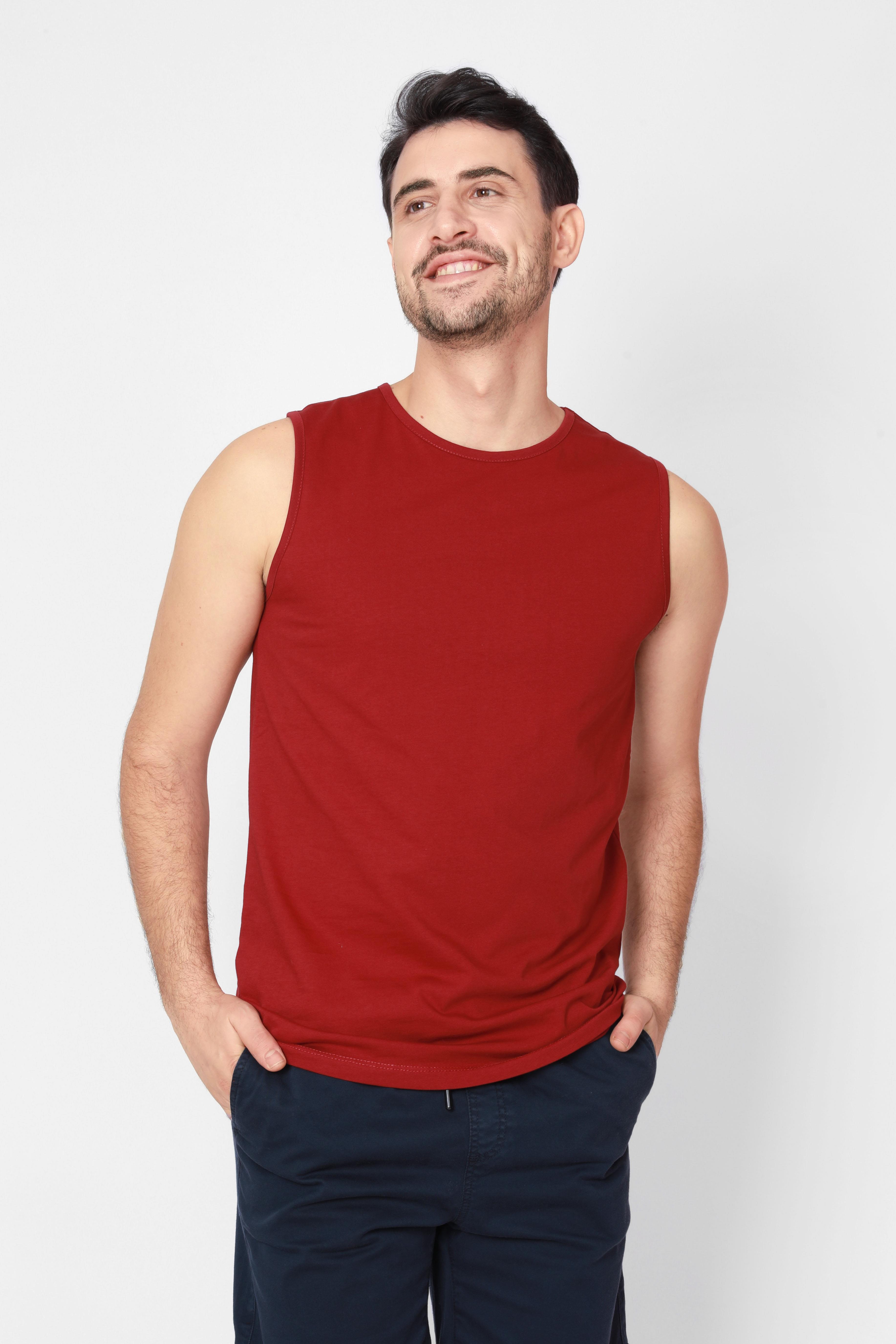 ADAM BOXES O-Yaka Kolsuz T-shirt Cuerposino - Bordo
