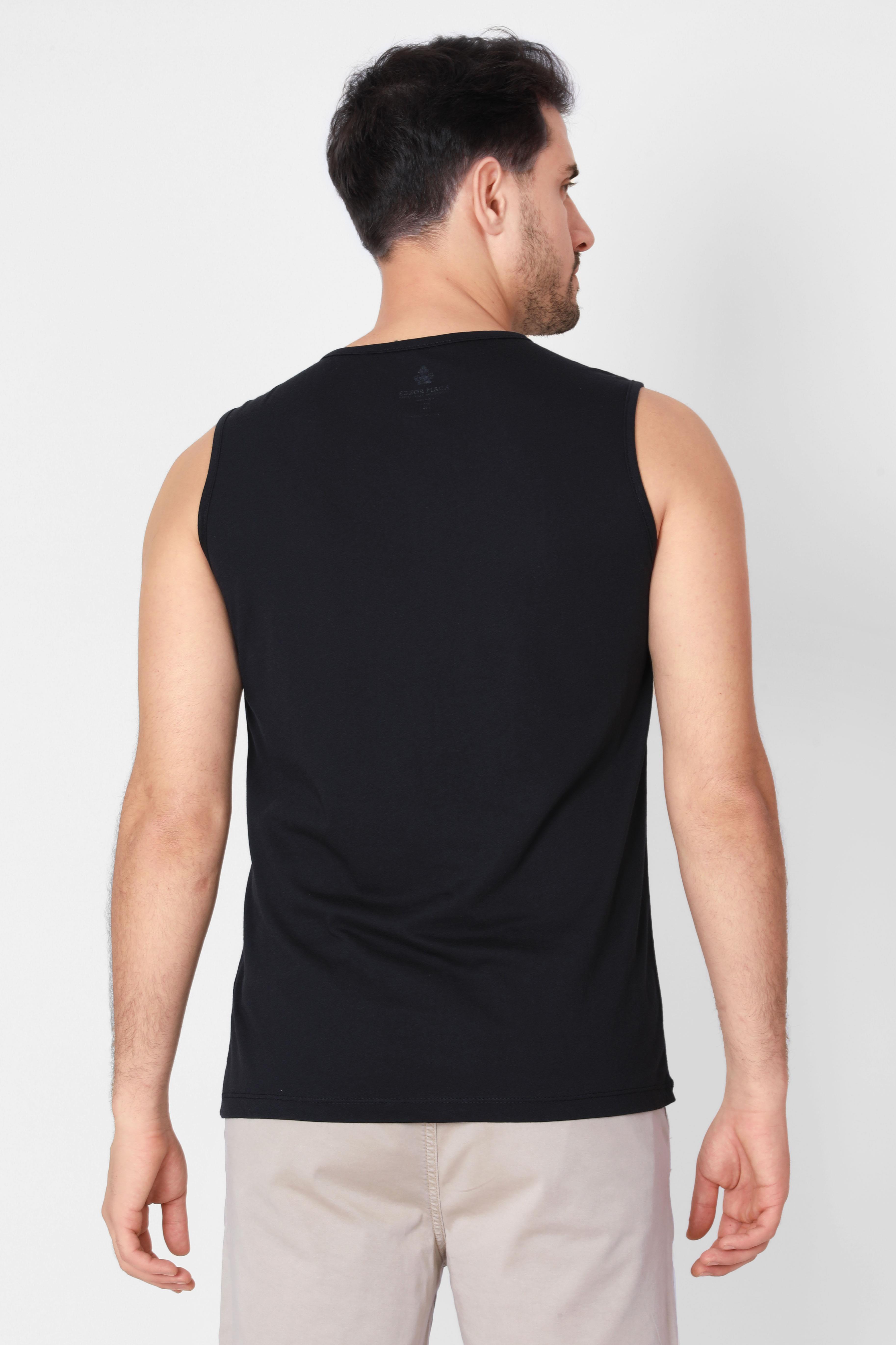 ADAM BOXES O-Yaka Kolsuz T-shirt Cuerposino - Siyah