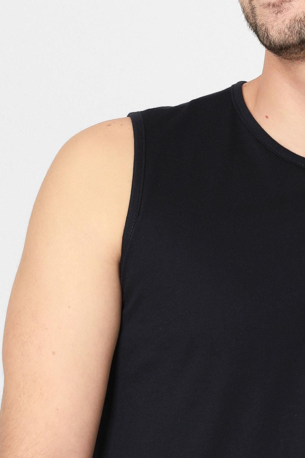ADAM BOXES O-Yaka Kolsuz T-shirt Cuerposino - Siyah