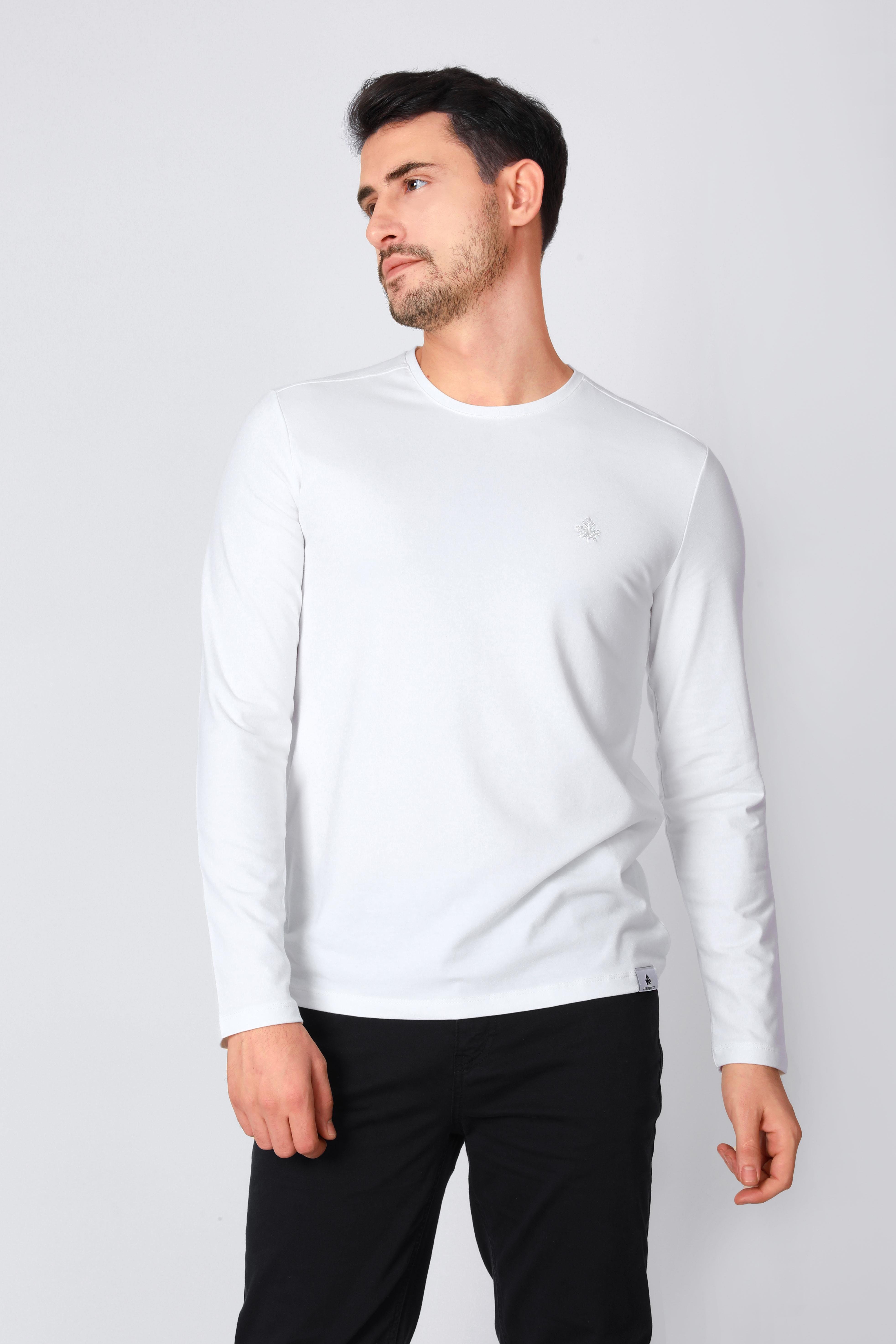ADAM BOXES O Yaka Uzun Kollu T-shirt NP-Dolargo - Ekru
