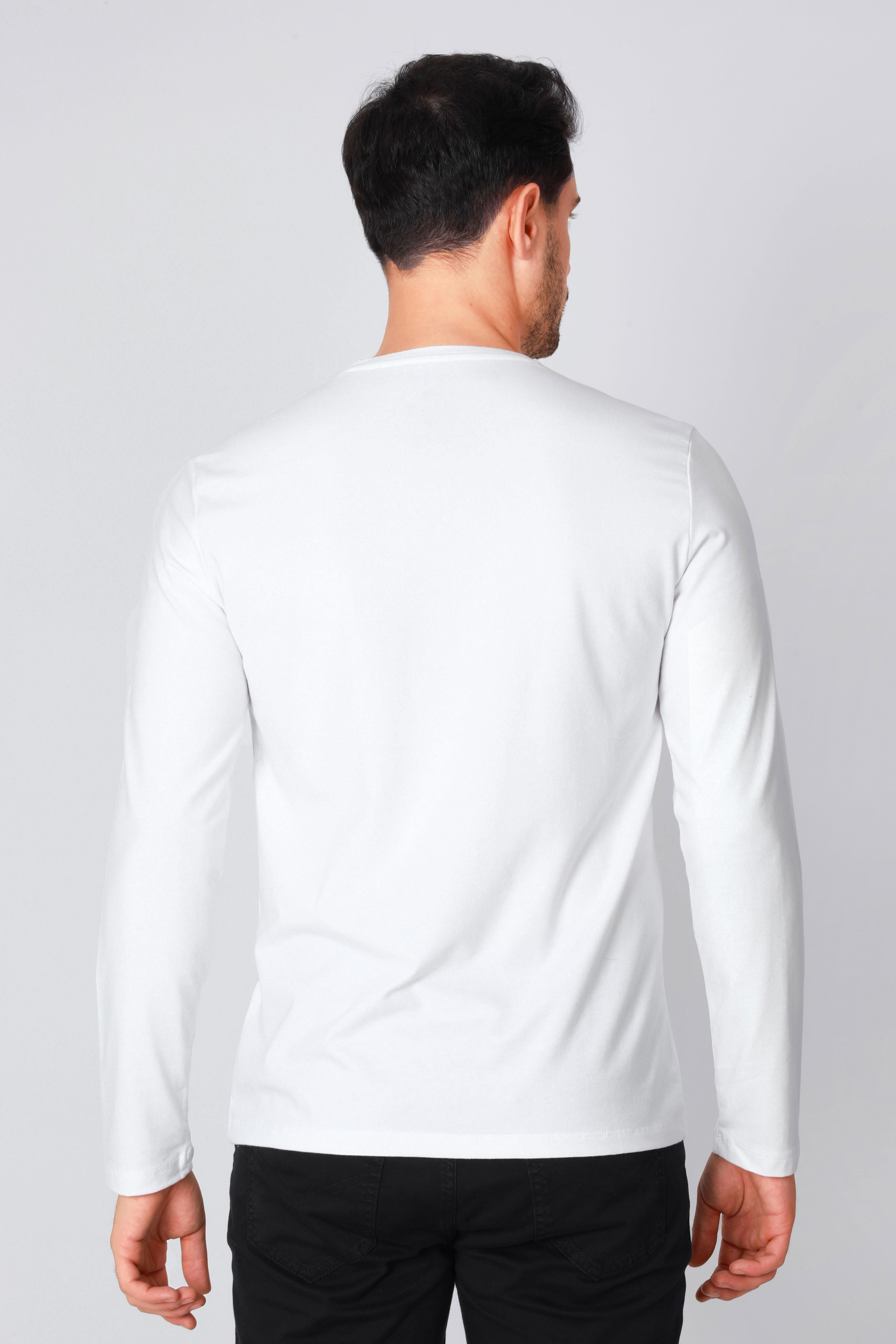ADAM BOXES O Yaka Uzun Kollu T-shirt NP-Dolargo - Ekru