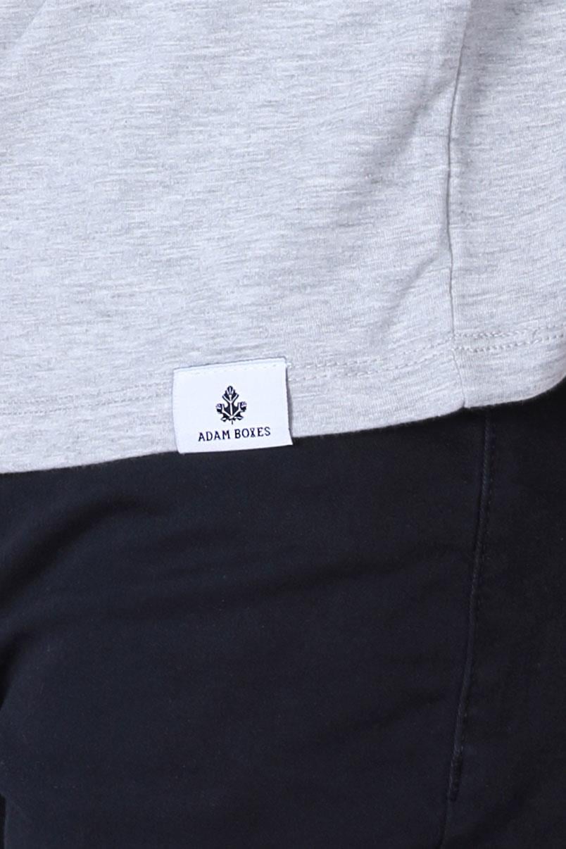 ADAM BOXES V Yaka Uzun Kollu T-shirt NP-Trelargo - Açık Gri
