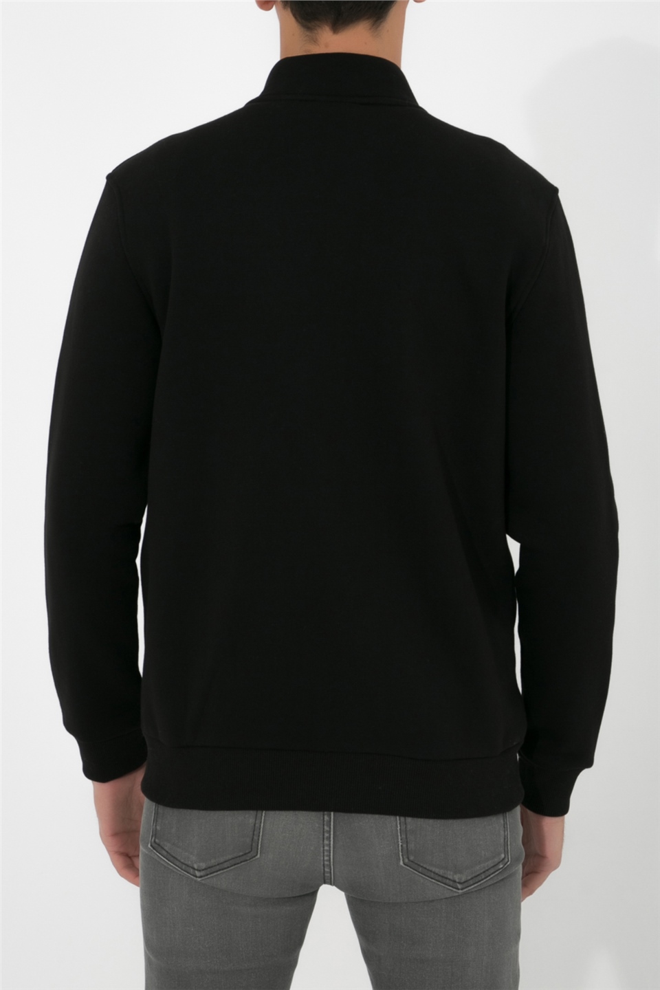 ADAM BOXES Dik Yaka Fermuarlı Sweatshirt N-Karianda - Siyah