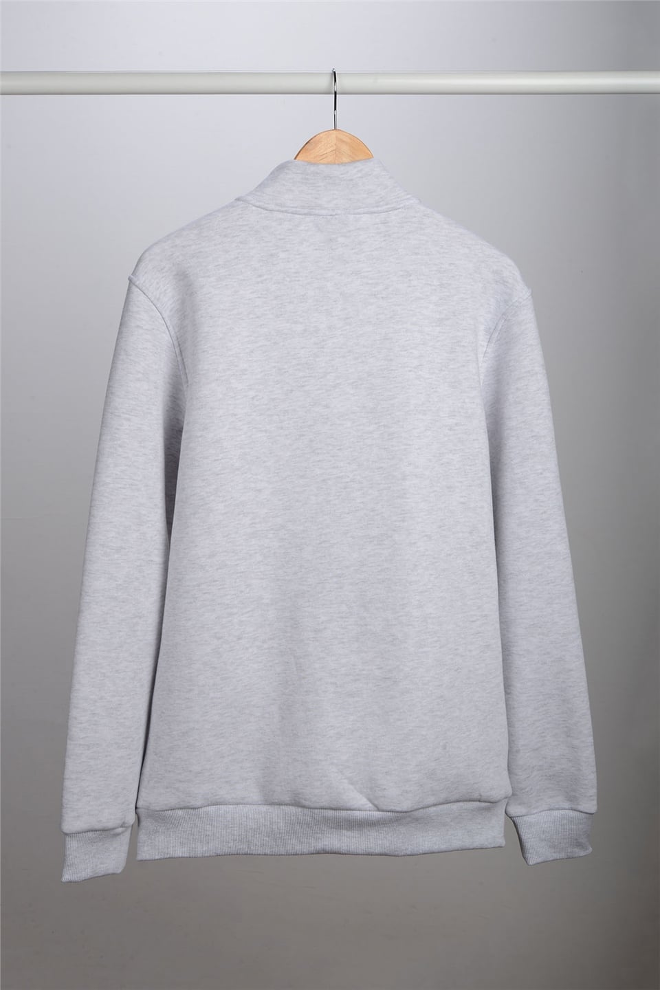 ADAM BOXES Dik Yaka Fermuarlı Sweatshirt N-Karianda - Açık Gri