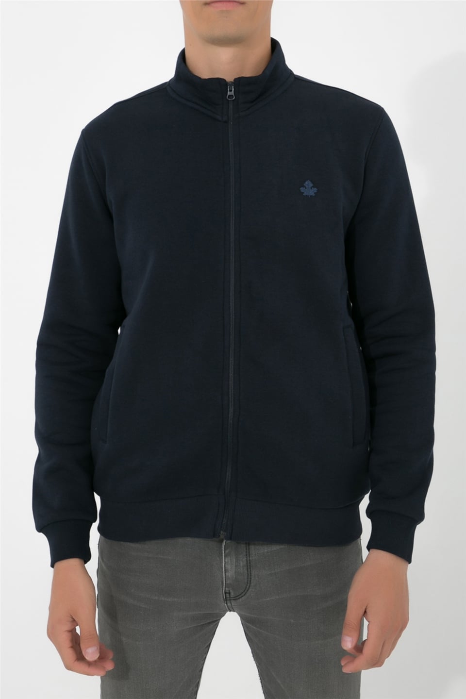 ADAM BOXES Dik Yaka Fermuarlı Sweatshirt N-Karianda - Lacivert
