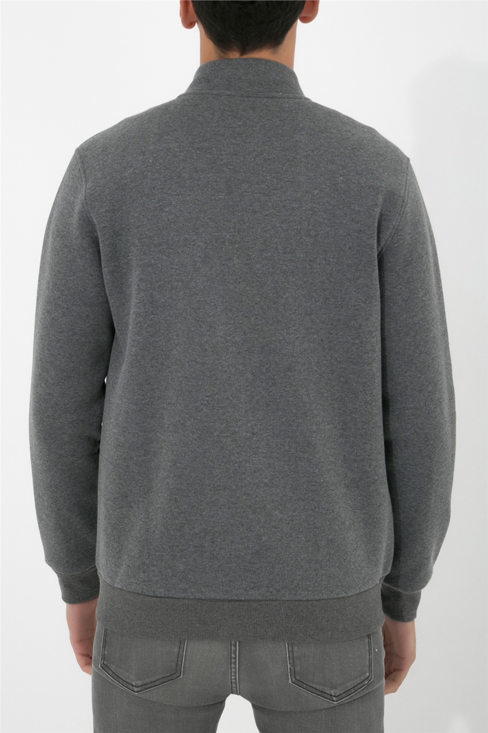 ADAM BOXES Dik Yaka Fermuarlı Sweatshirt N-Karianda - Antrasit