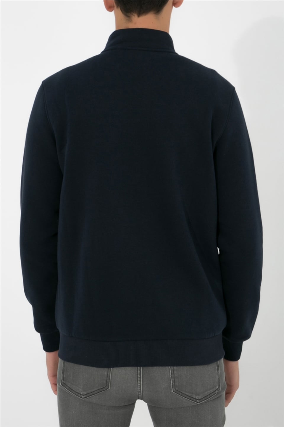ADAM BOXES Dik Yaka Fermuarlı Sweatshirt N-Karianda - Lacivert