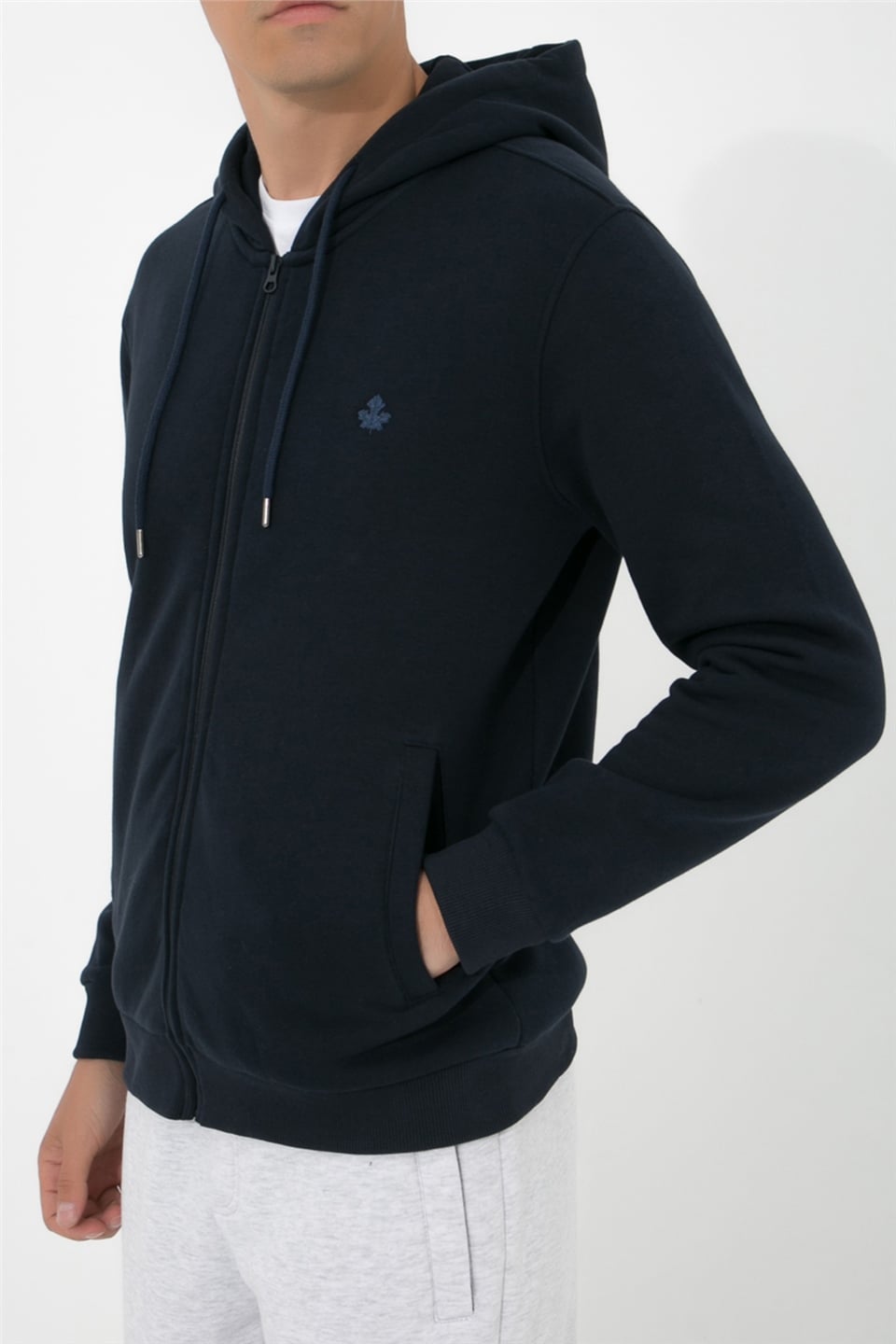 ADAM BOXES Fermuarlı Kapüşonlu Sweatshirt N-Halicarna - Lacivert