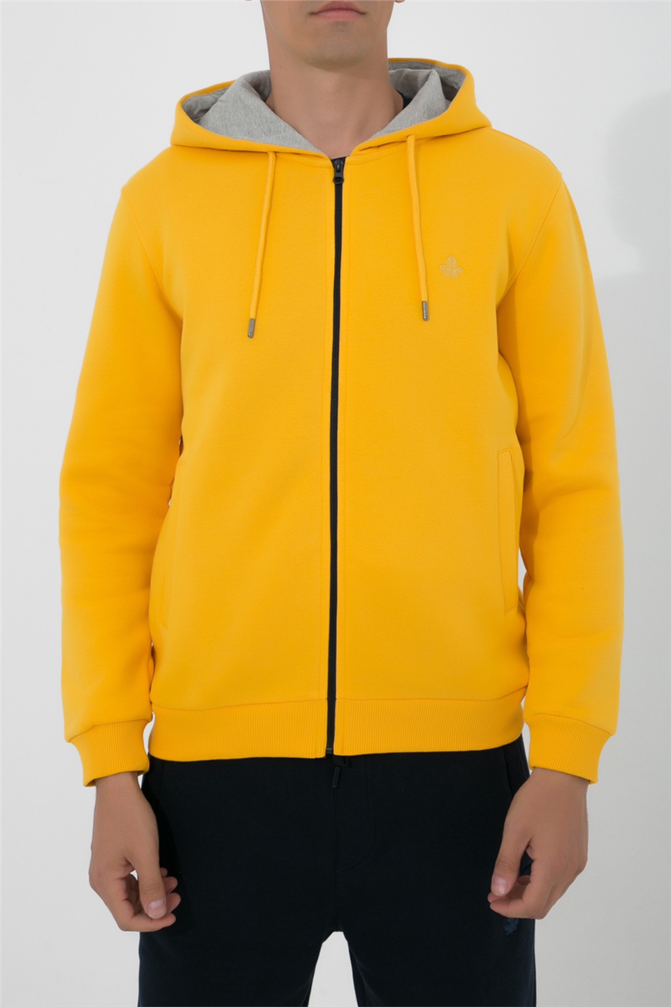 ADAM BOXES Fermuarlı Kapüşonlu Sweatshirt N-Halicarna - Sarı