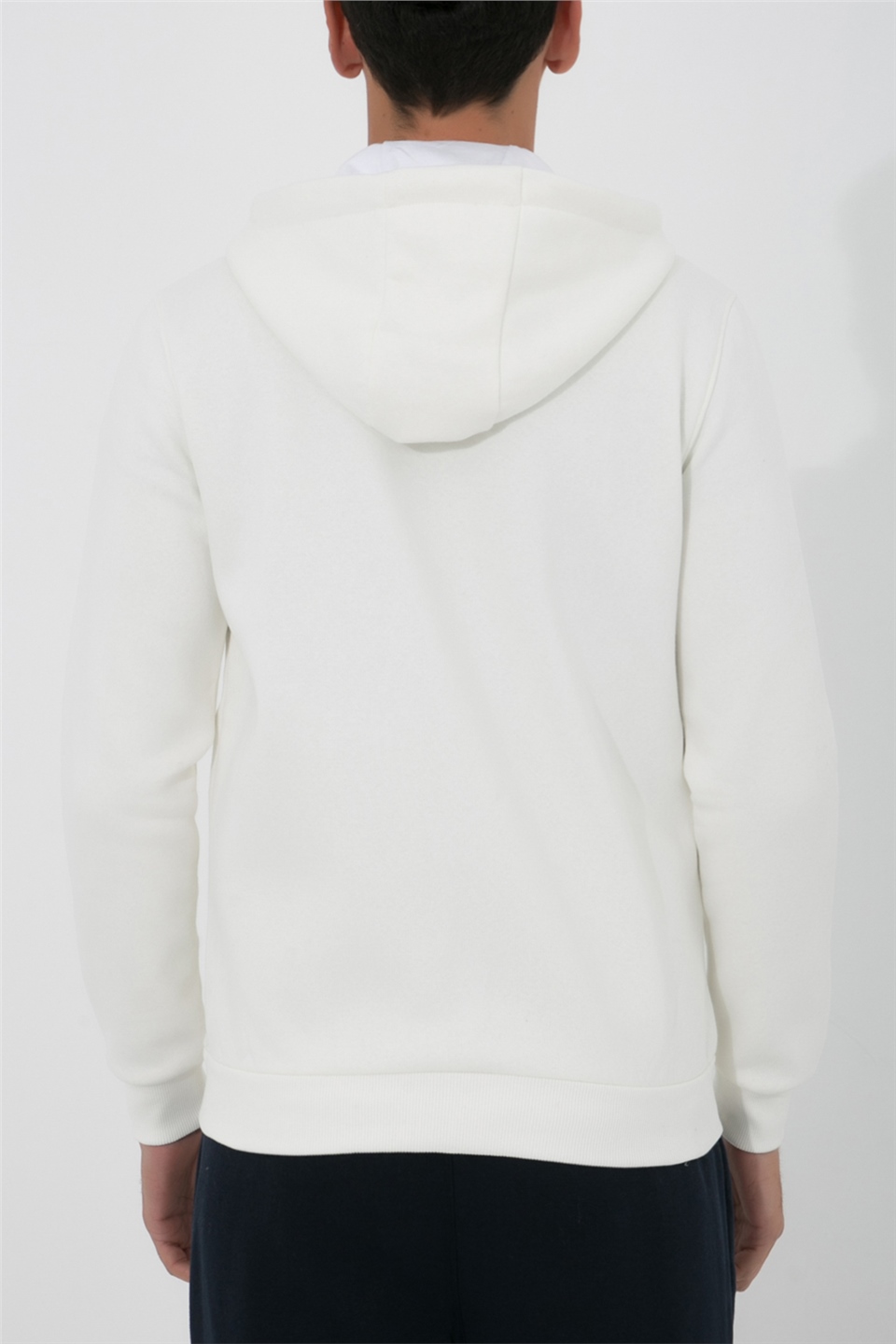 ADAM BOXES Fermuarlı Kapüşonlu Sweatshirt N-Halicarna - Ekru
