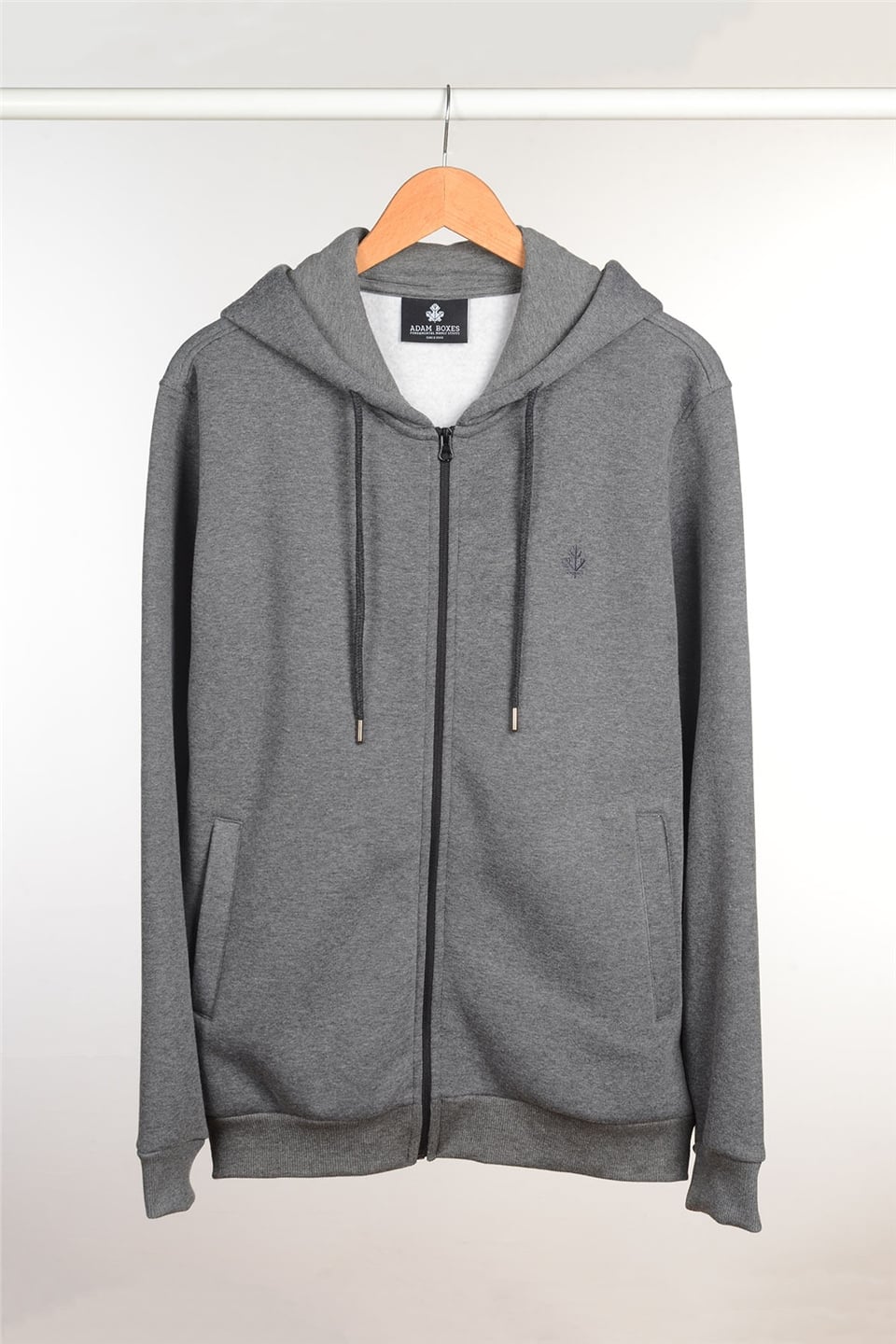 ADAM BOXES Fermuarlı Kapüşonlu Sweatshirt N-Halicarna - Antrasit