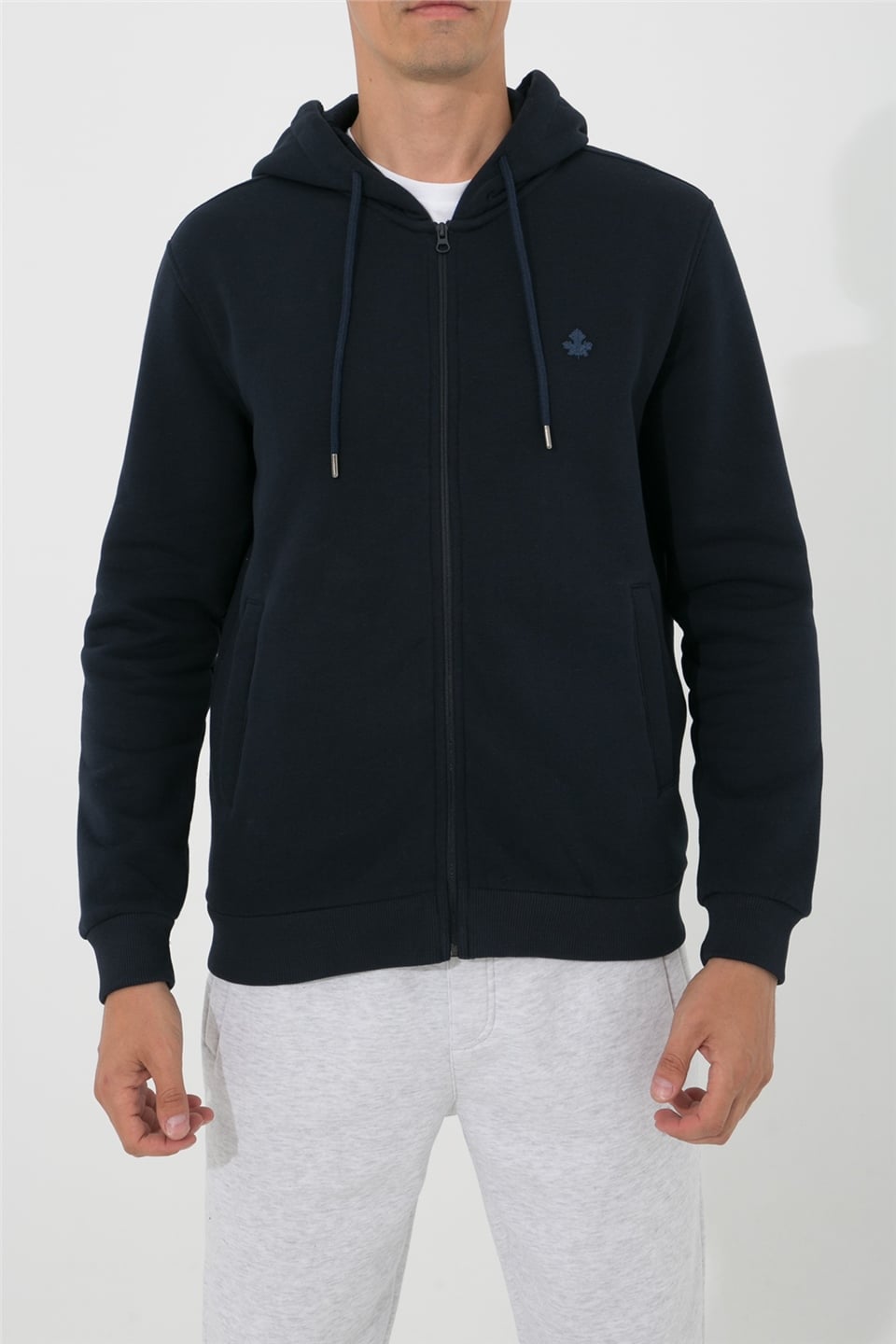ADAM BOXES Fermuarlı Kapüşonlu Sweatshirt N-Halicarna - Lacivert