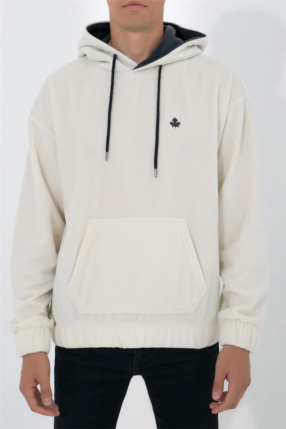 ADAM BOXES Oversize Kapüşonlu Polar Sweatshirt N-Myndo - Ekru