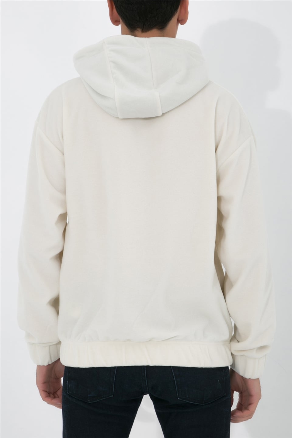 ADAM BOXES Oversize Kapüşonlu Polar Sweatshirt N-Myndo - Ekru