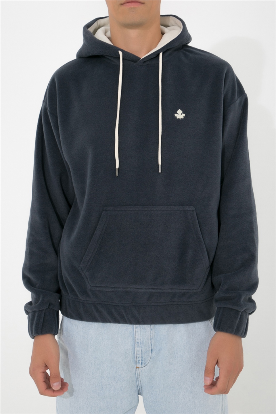 ADAM BOXES Oversize Kapüşonlu Polar Sweatshirt N-Myndo - Füme