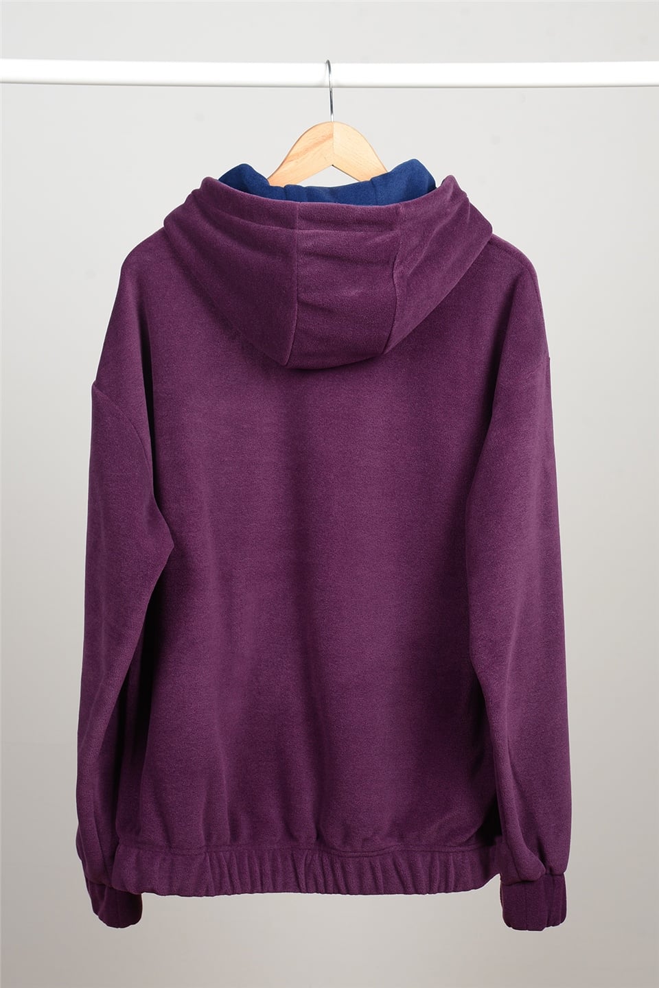 ADAM BOXES Oversize Kapüşonlu Polar Sweatshirt N-Myndo - Koyu Mor