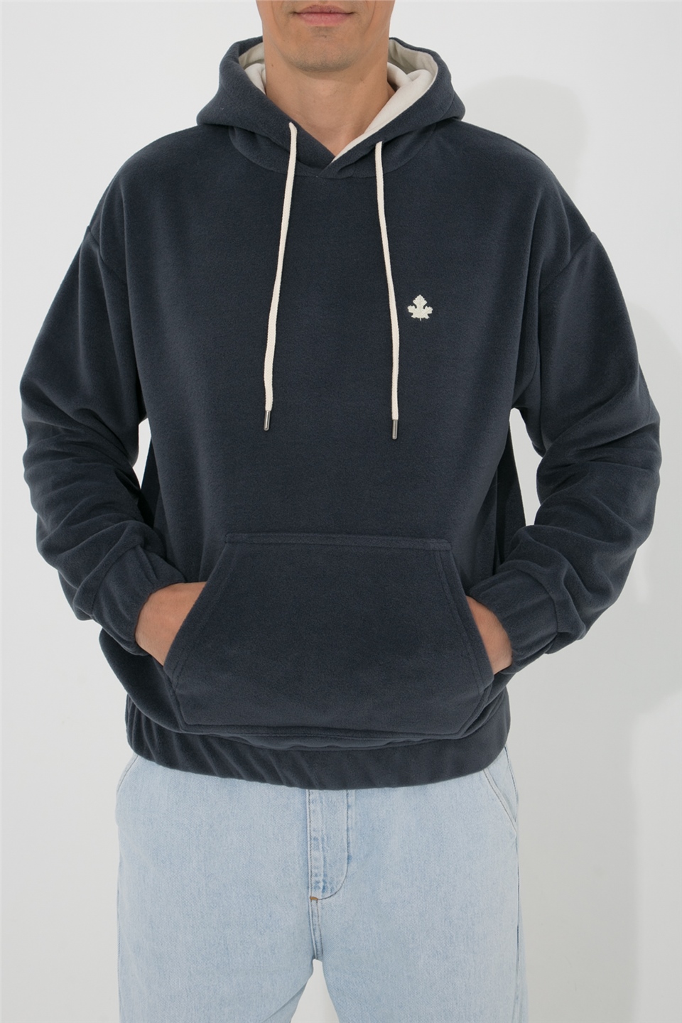 ADAM BOXES Oversize Kapüşonlu Polar Sweatshirt N-Myndo - Füme