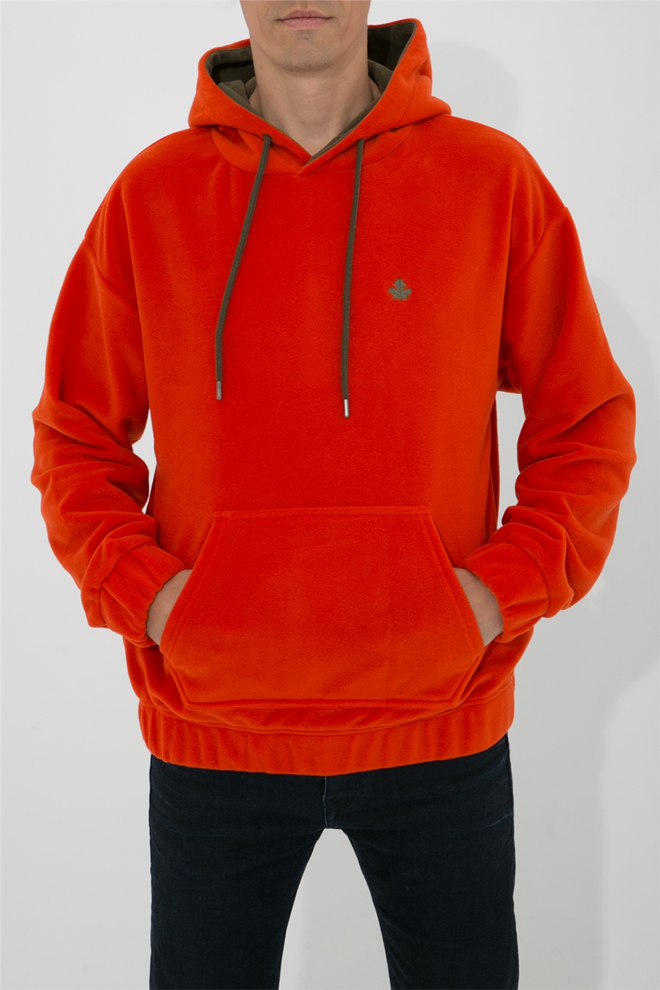 ADAM BOXES Oversize Kapüşonlu Polar Sweatshirt N-Myndo - Turuncu