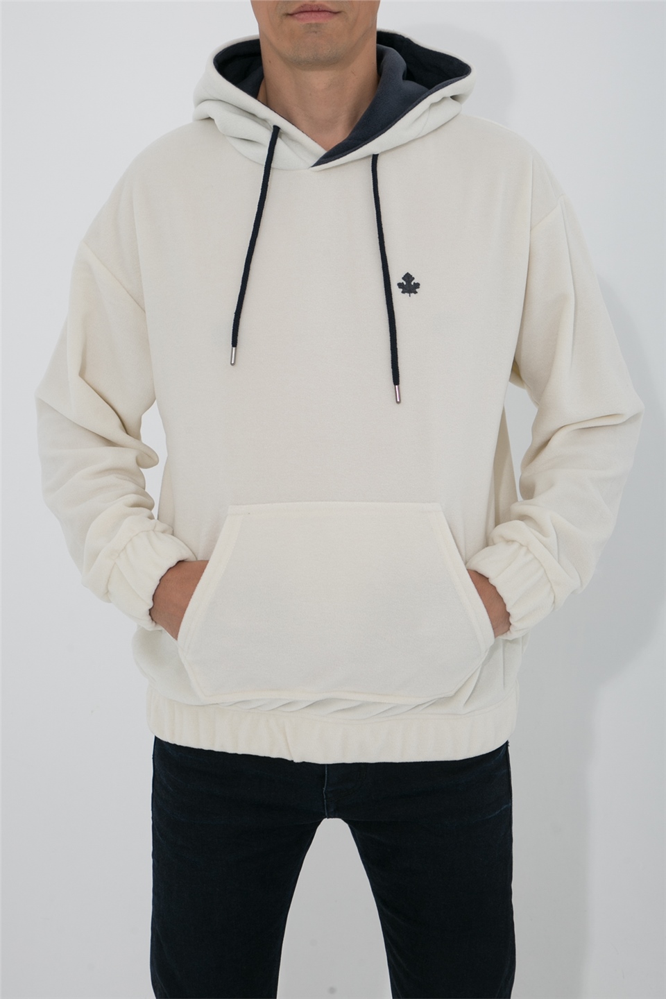 ADAM BOXES Oversize Kapüşonlu Polar Sweatshirt N-Myndo - Ekru