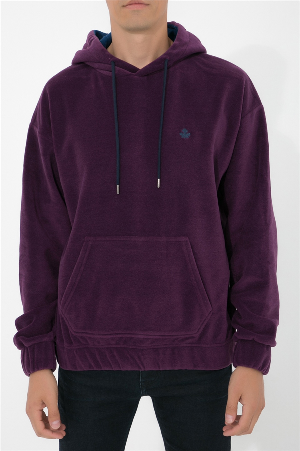 ADAM BOXES Oversize Kapüşonlu Polar Sweatshirt N-Myndo - Koyu Mor