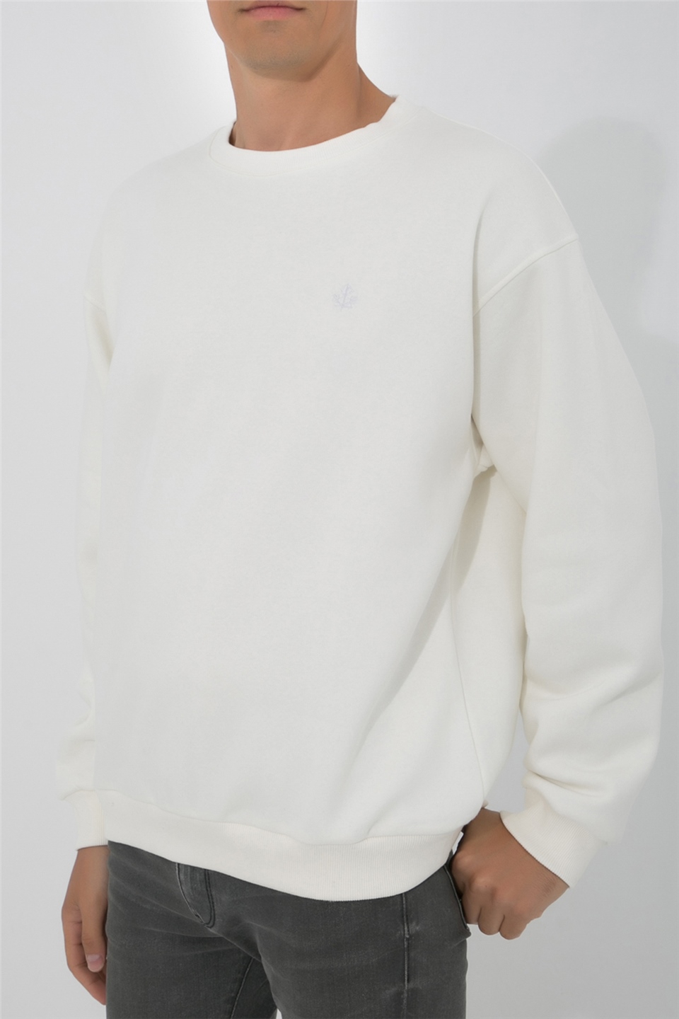 ADAM BOXES Oversize O-Yaka Sweatshirt N-Alinda - Ekru