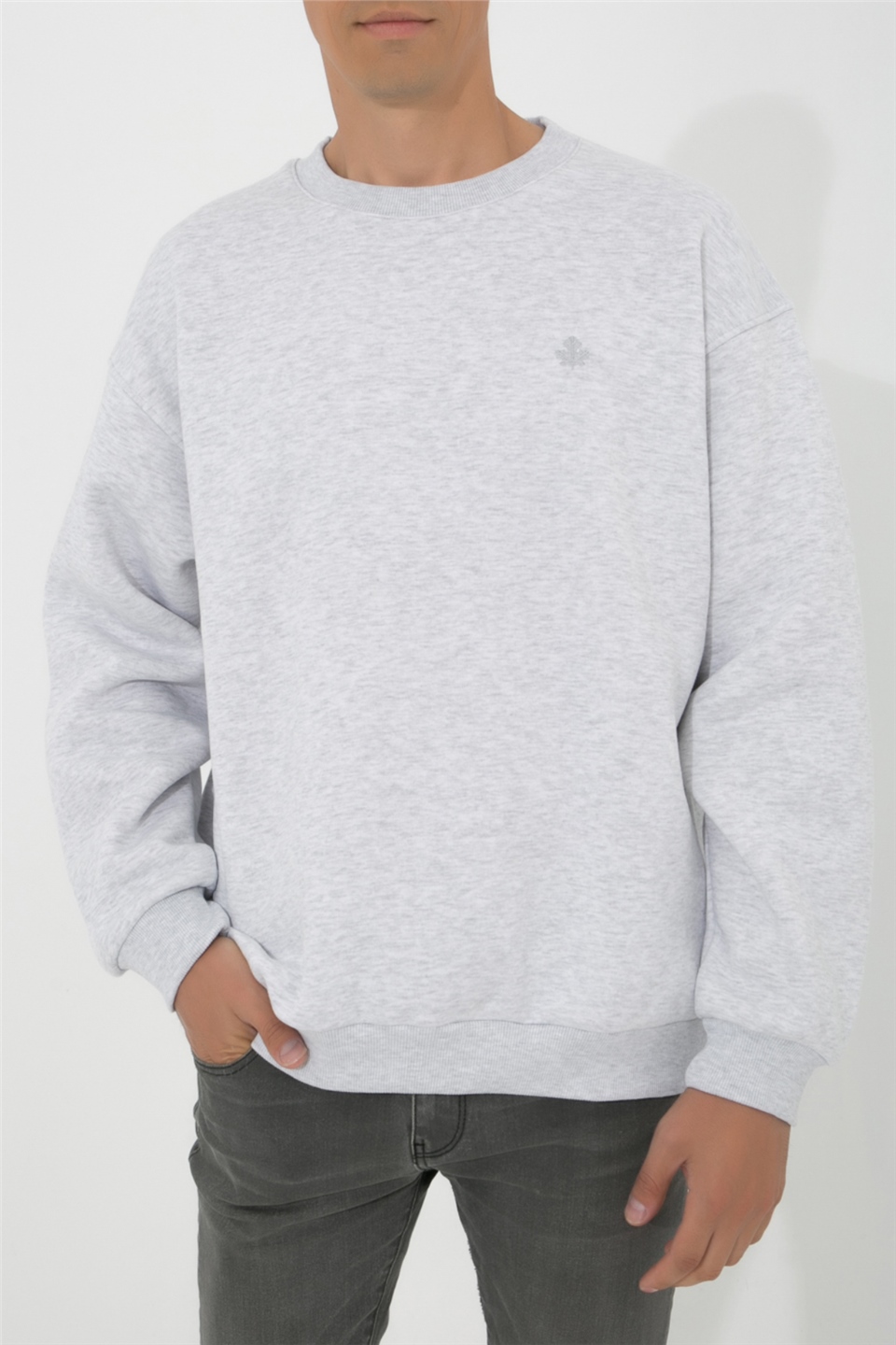 ADAM BOXES Oversize O-Yaka Sweatshirt N-Alinda - Açık Gri