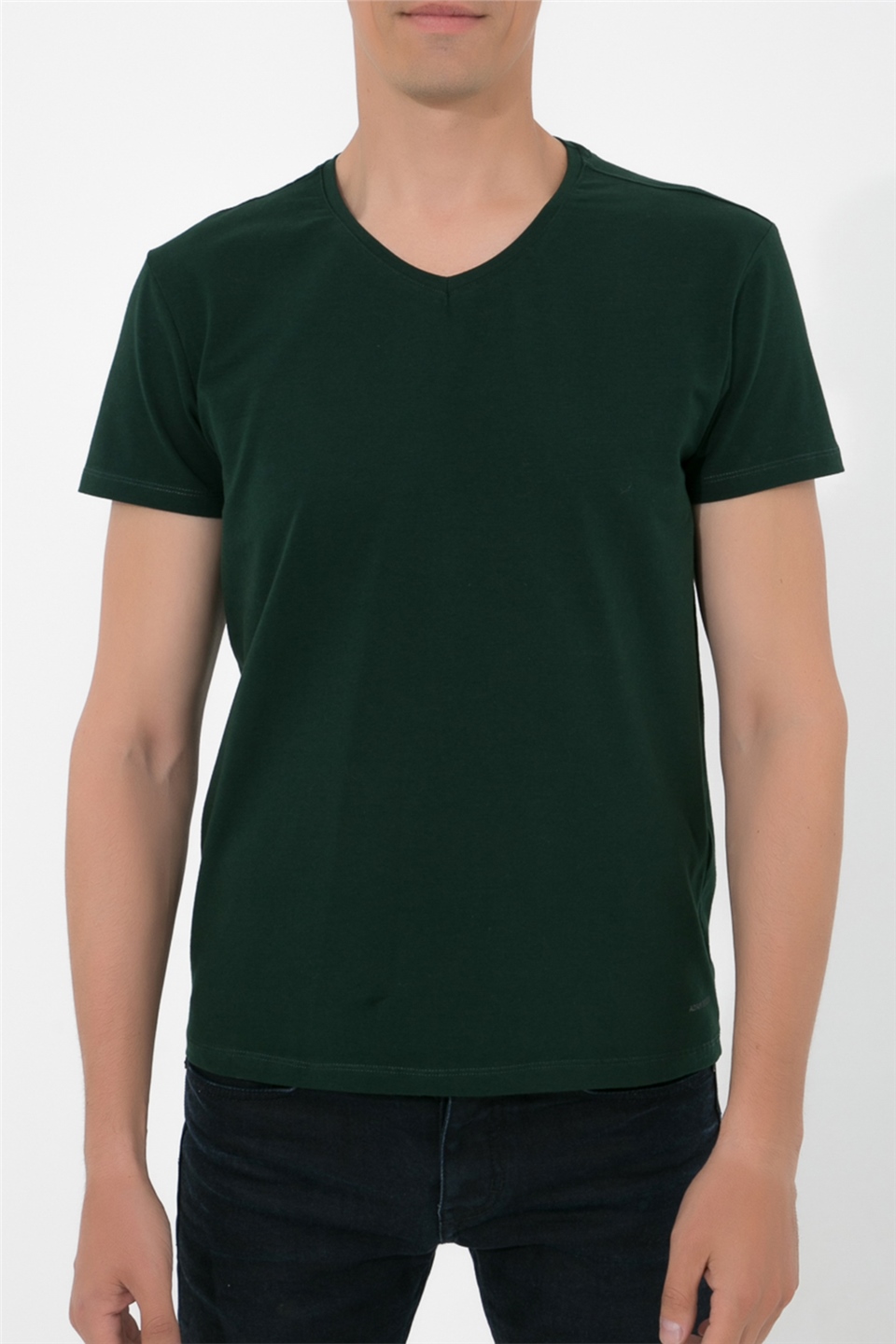 ADAM BOXES V Yaka T-shirt N-Simplo - Koyu Yeşil