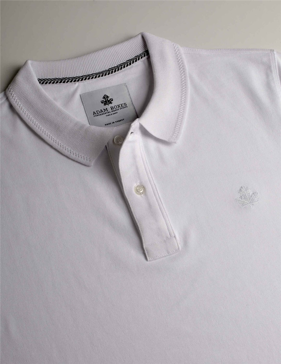 ADAM BOXES Polo Yaka T-shirt Neo-Essential - Beyaz