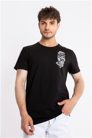 ADAM BOXES Baskılı O-Yaka T-shirt Bandos - Siyah