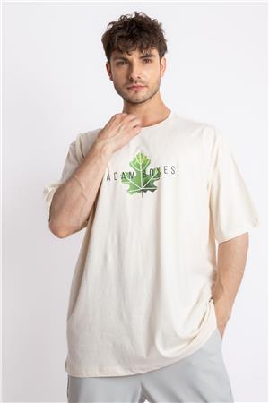 ADAM BOXES Oversize O-Yaka T-shirt Suelto - Ham Pamuk