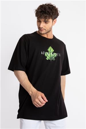 ADAM BOXES Oversize O-Yaka T-shirt Suelto - Siyah