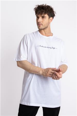 ADAM BOXES Oversize O-Yaka  T-shirt Fmsuelto - Beyaz