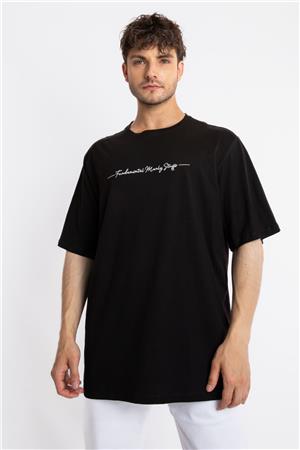 ADAM BOXES Oversize O-Yaka  T-shirt Fmsuelto - Siyah