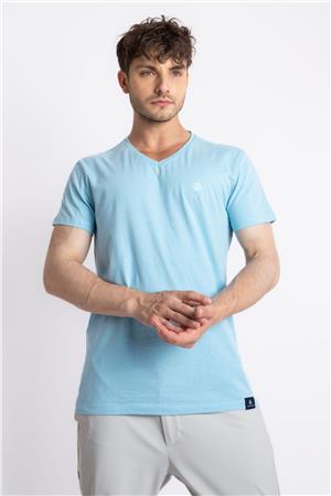 ADAM BOXES V-Yaka T-shirt Veralpes - Açık Mavi