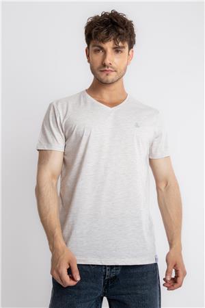 ADAM BOXES V-Yaka T-shirt Veralpes - Kahve Melanj