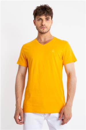ADAM BOXES V-Yaka T-shirt Veralpes - Koyu Sarı