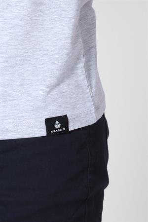 ADAM BOXES Düğmeli Bisiklet Yaka Uzun Kollu T-shirt NP-Collargo - Açık Gri