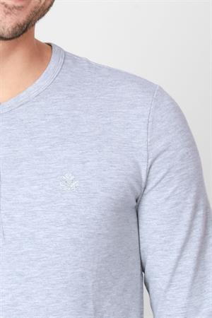 ADAM BOXES Düğmeli Bisiklet Yaka Uzun Kollu T-shirt NP-Collargo - Açık Gri
