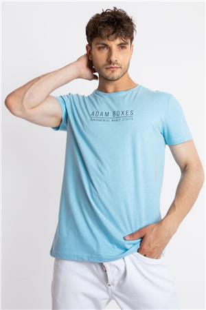 ADAM BOXES Baskılı O-Yaka T-shirt Girasol - Açık Mavi