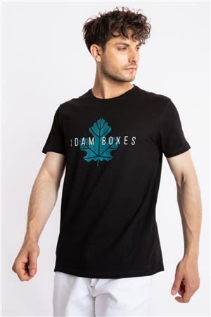 ADAM BOXES Baskılı O-Yaka T-shirt Anillo - Siyah (Göl Yeşili Baskılı)