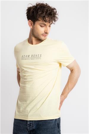 ADAM BOXES Baskılı O-Yaka T-shirt Girasol - Açık Sarı