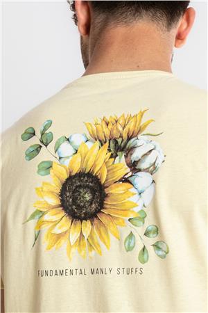ADAM BOXES Baskılı O-Yaka T-shirt Girasol - Açık Sarı