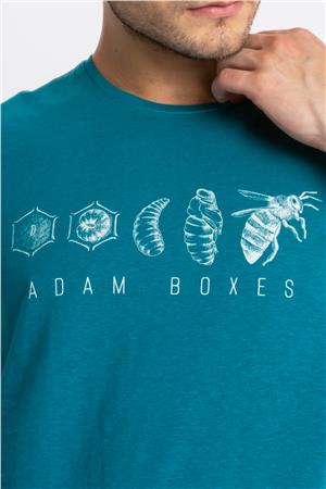 ADAM BOXES Baskılı O-Yaka T-shirt Apiso - Göl Yeşili