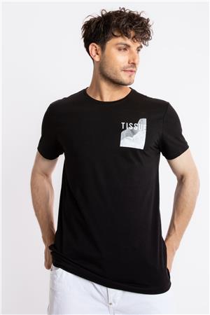 ADAM BOXES Baskılı O-Yaka T-shirt Tissue - Siyah
