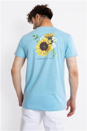 ADAM BOXES Baskılı O-Yaka T-shirt Girasol - Açık Mavi