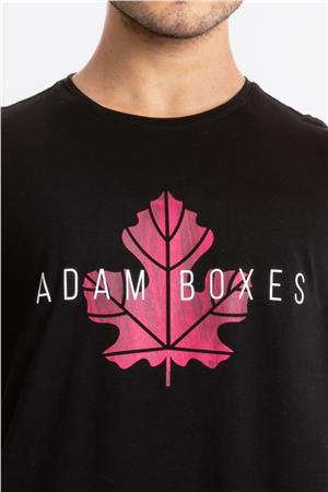 ADAM BOXES Baskılı O-Yaka T-shirt Anillo - Siyah (Macenta Baskılı)